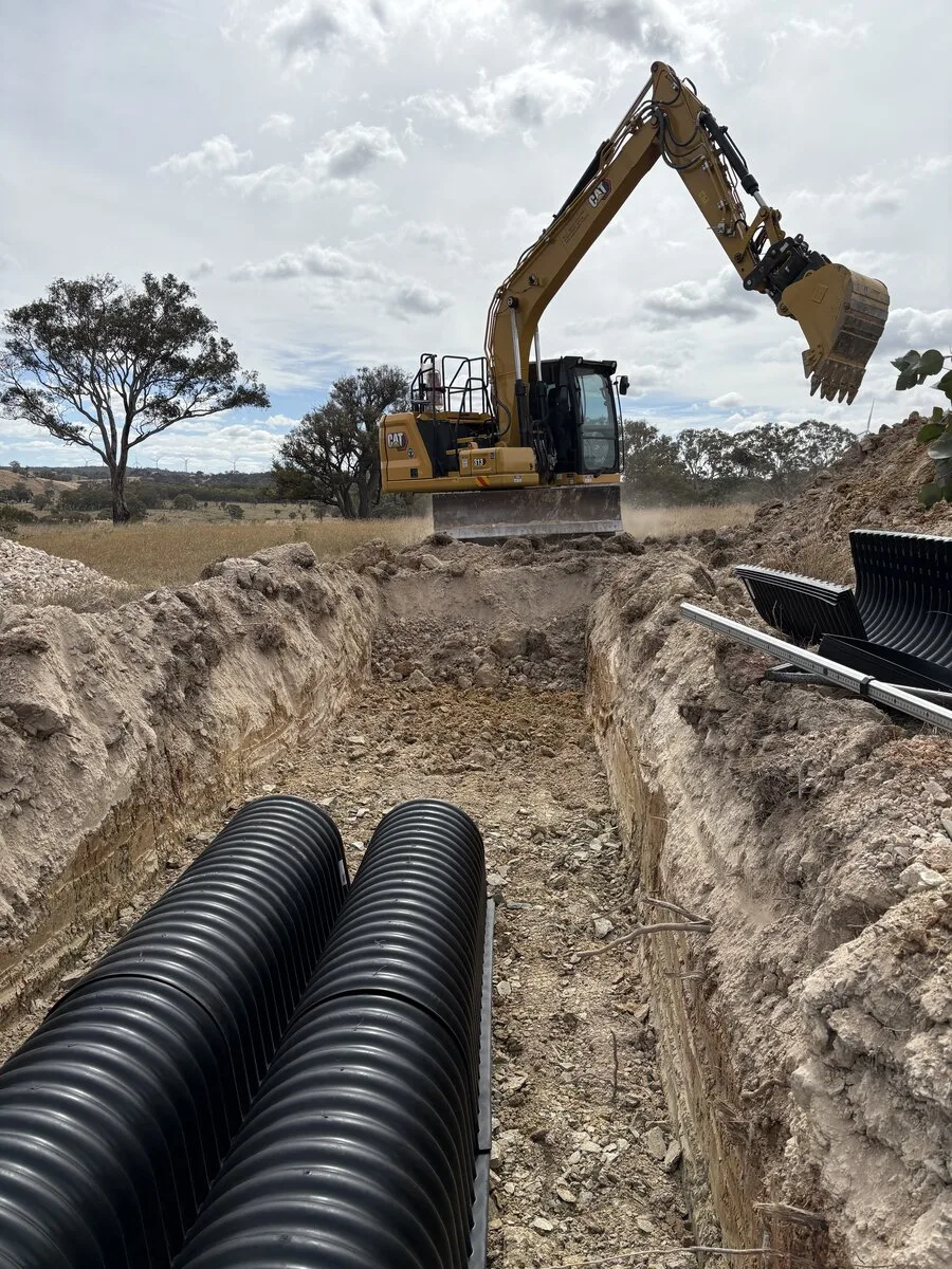 Commercial construction site plumbing installation